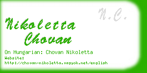 nikoletta chovan business card